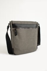 M 417 Mega Bag Unısex Kanvas Postacı Çantası Askılı Çanta Omuz Çanta Gri-Siyah