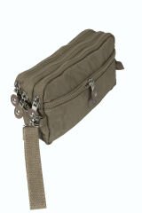 M 231 Mega Bag Krinkıl Kumaş Unisex El Omuz Çantası, Telefonluk (yatay), Clutch Açık Vizon