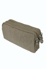 M 231 Mega Bag Krinkıl Kumaş Unisex El Omuz Çantası, Telefonluk (yatay), Clutch Açık Vizon