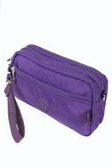 M 231 Mega Bag Krinkıl Kumaş Unisex El Omuz Çantası, Telefonluk (yatay), Clutch Mor