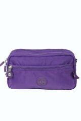 M 231 Mega Bag Krinkıl Kumaş Unisex El Omuz Çantası, Telefonluk (yatay), Clutch Mor