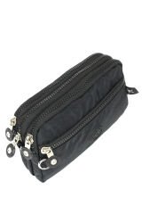 M 231 Mega Bag Krinkıl Kumaş Unisex El Omuz Çantası, Telefonluk (yatay), Clutch Siyah