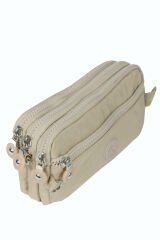 M 231 Mega Bag Krinkıl Kumaş Unisex El Omuz Çantası, Telefonluk (yatay), Clutch Krem