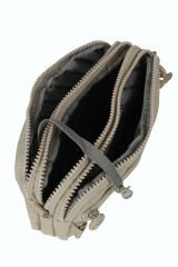 M 231 Mega Bag Krinkıl Kumaş Unisex El Omuz Çantası, Telefonluk (yatay), Clutch Krem