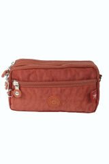 M 231 Mega Bag Krinkıl Kumaş Unisex El Omuz Çantası, Telefonluk (yatay), Clutch Kiremit