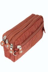 M 231 Mega Bag Krinkıl Kumaş Unisex El Omuz Çantası, Telefonluk (yatay), Clutch Kiremit