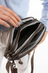 M 231 Mega Bag Krinkıl Kumaş Unisex El Omuz Çantası, Telefonluk (yatay), Clutch Vizon