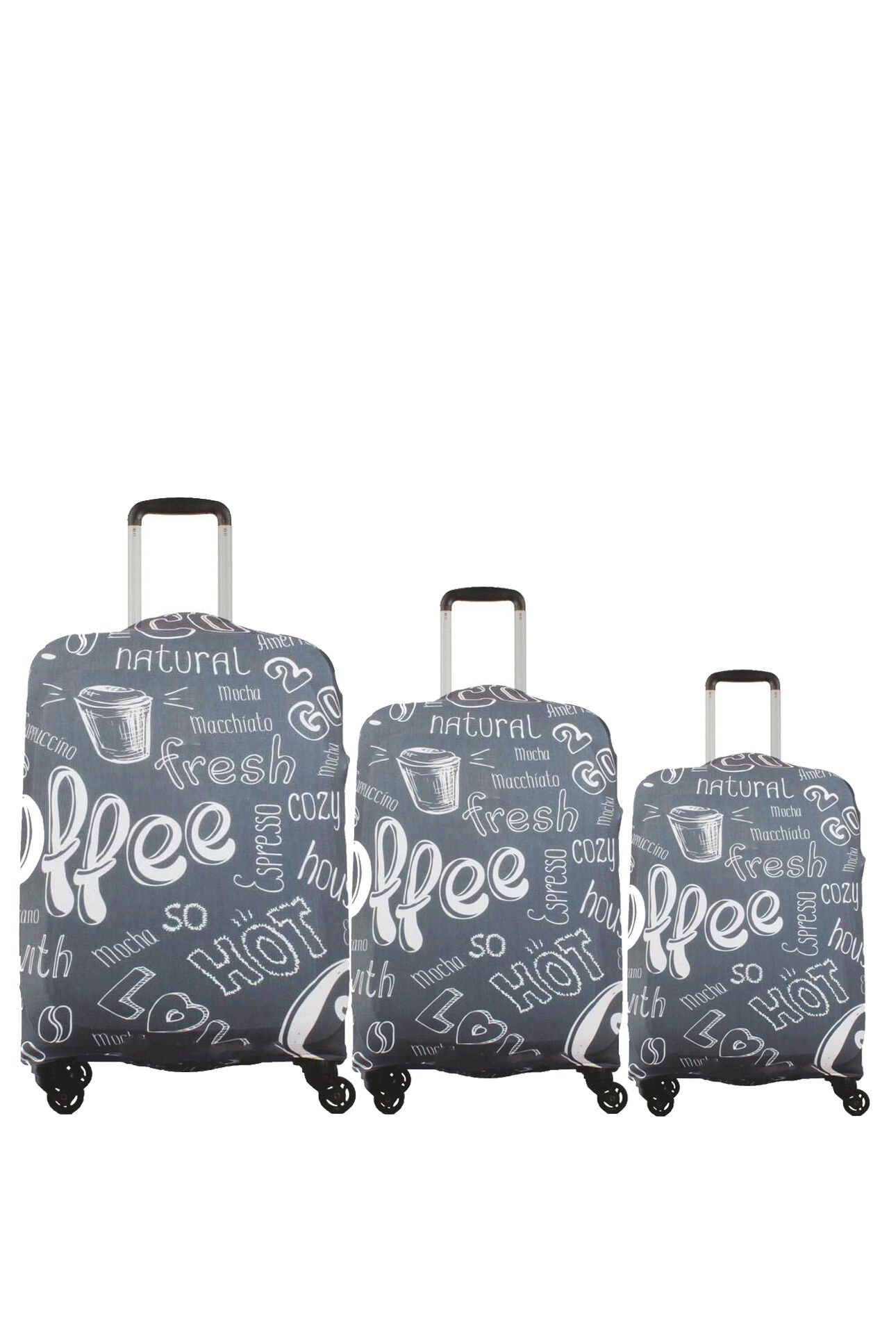 My 11 Coffee VALİZ KILIFI / BAVUL KORUYUCU ÖRTÜSÜ Büyük, Orta, Kabin Boy Set