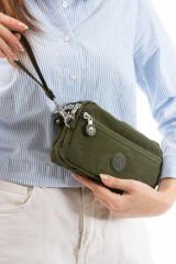 M 231 Mega Bag Krinkıl Kumaş Unisex El Omuz Çantası, Telefonluk (yatay), Clutch Yeşil