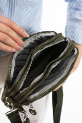 M 231 Mega Bag Krinkıl Kumaş Unisex El Omuz Çantası, Telefonluk (yatay), Clutch Yeşil