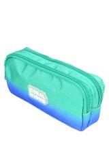 CH 23665 Mavi - Yeşil Geçişli - 3' Lü Okul Çantası Seti - Sırt Ve Beslenme Çantası + Kalemlik