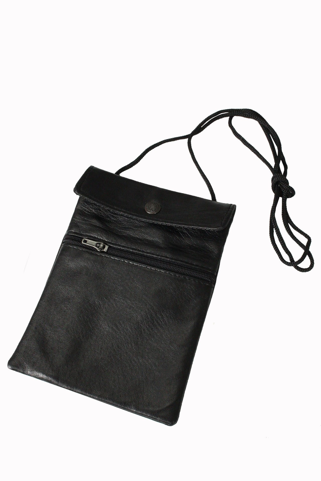 Drps Boyun Askılı Hakiki Deri Pasaportluk, Evrak Çantası Siyah