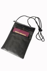 Drps Boyun Askılı Hakiki Deri Pasaportluk, Evrak Çantası Siyah