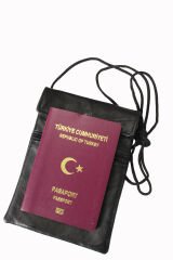 Drps Boyun Askılı Hakiki Deri Pasaportluk, Evrak Çantası Siyah