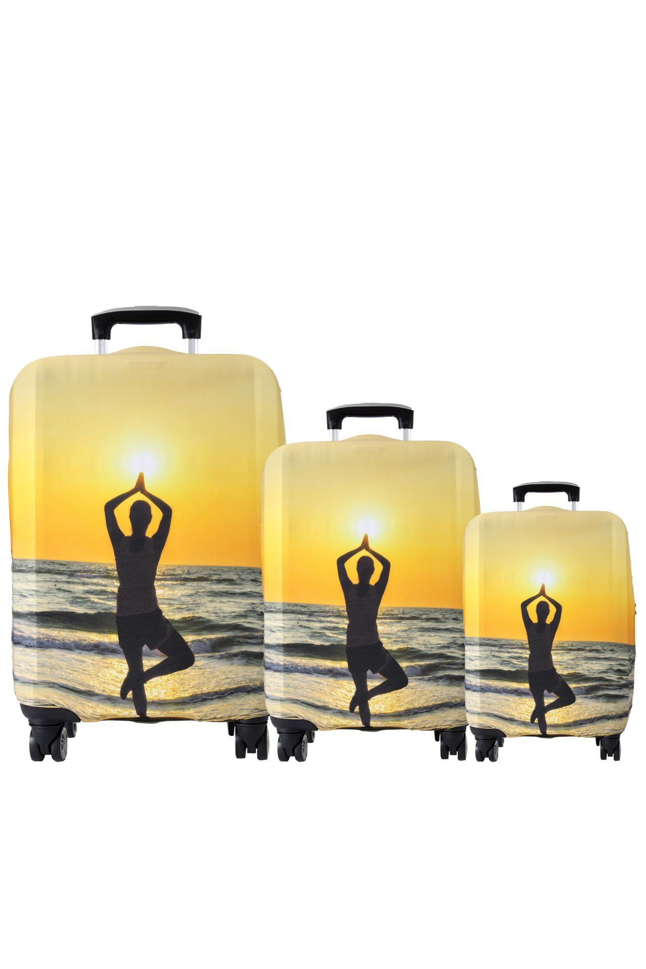 (My#112 Yoga) VALİZLER İÇİN KILIF SETİ (KABİN ORTA VE BÜYÜK)