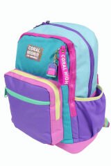 CH 23759 Turkuaz - Renkli Şeritler - 3' Lü Okul Çantası Seti - Sırt Ve Beslenme Çantası + Kalemlik