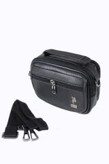 Plevr 8417-S  Us Polo Assn Siyah Suni Deri Omuz Askılı, Kulplu Portföy Çantası Siyah