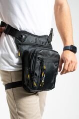 M 1029 Mega Bag Yağmura Dayanıklı Bel, Bacak Çantası, Outdoor Siyah