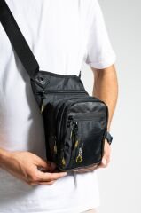 M 1029 Mega Bag Yağmura Dayanıklı Bel, Bacak Çantası, Outdoor Siyah