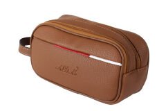 Adm Tommy Suni Deri Traş (Tıraş) Seyahat Çantası, El Çantası Taba