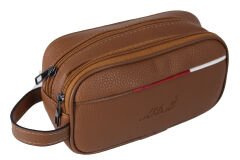 Adm Tommy Suni Deri Traş (Tıraş) Seyahat Çantası, El Çantası Taba