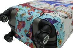 (My#57 Çini Gemi) VALİZ İÇİN KILIF Beyaz - Kabin Boy