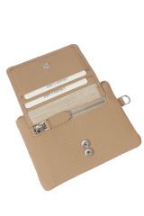 MPCUZ 103 Kadın Unisex, Hakiki Deri, Cüzdan Kartlık Bej