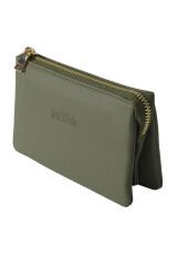 MPCUZ 401 Kadın Unisex, Hakiki Deri, Cüzdan Kartlık, Portföy Haki