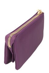 MPCUZ 401 Kadın Unisex, Hakiki Deri, Cüzdan Kartlık, Portföy Mürdüm