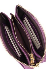 MPCUZ 401 Kadın Unisex, Hakiki Deri, Cüzdan Kartlık, Portföy Mürdüm