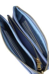 MPCUZ 401 Kadın Unisex, Hakiki Deri, Cüzdan Kartlık, Portföy Mavi