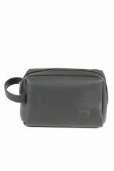 Lizy 1050 Suni Deri Clutch Çanta, Traş / Makyaj Çantası Siyah
