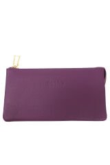 MPCUZ 501 Kadın Unisex, Hakiki Deri, Cüzdan Kartlık, Portföy Mürdüm