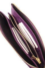 MPCUZ 501 Kadın Unisex, Hakiki Deri, Cüzdan Kartlık, Portföy Mürdüm