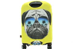(My#28 Pug Köpek) VALİZ İÇİN KILIF Sarı - Orta Boy
