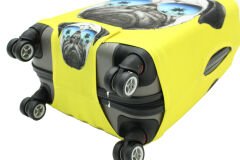 (My#28 Pug Köpek) VALİZ İÇİN KILIF Sarı - Orta Boy