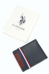 Plcuz 7612 U.S.Polo Assn.Hakiki Deri Erkek Cüzdan, Kartlık Lacivert