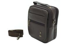 Plevr 6765 Us Polo Assn Suni Deri Omuz Askılı, Kulplu Erkek Portföy Çantası Kahverengi