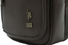 Plevr 6765 Us Polo Assn Suni Deri Omuz Askılı, Kulplu Erkek Portföy Çantası Kahverengi