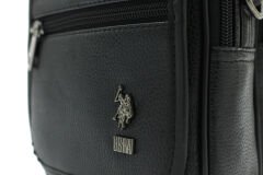 Plevr 6754 Us Polo Assn Suni Deri Omuz Askılı, Kulplu Erkek Portföy Çantası Siyah