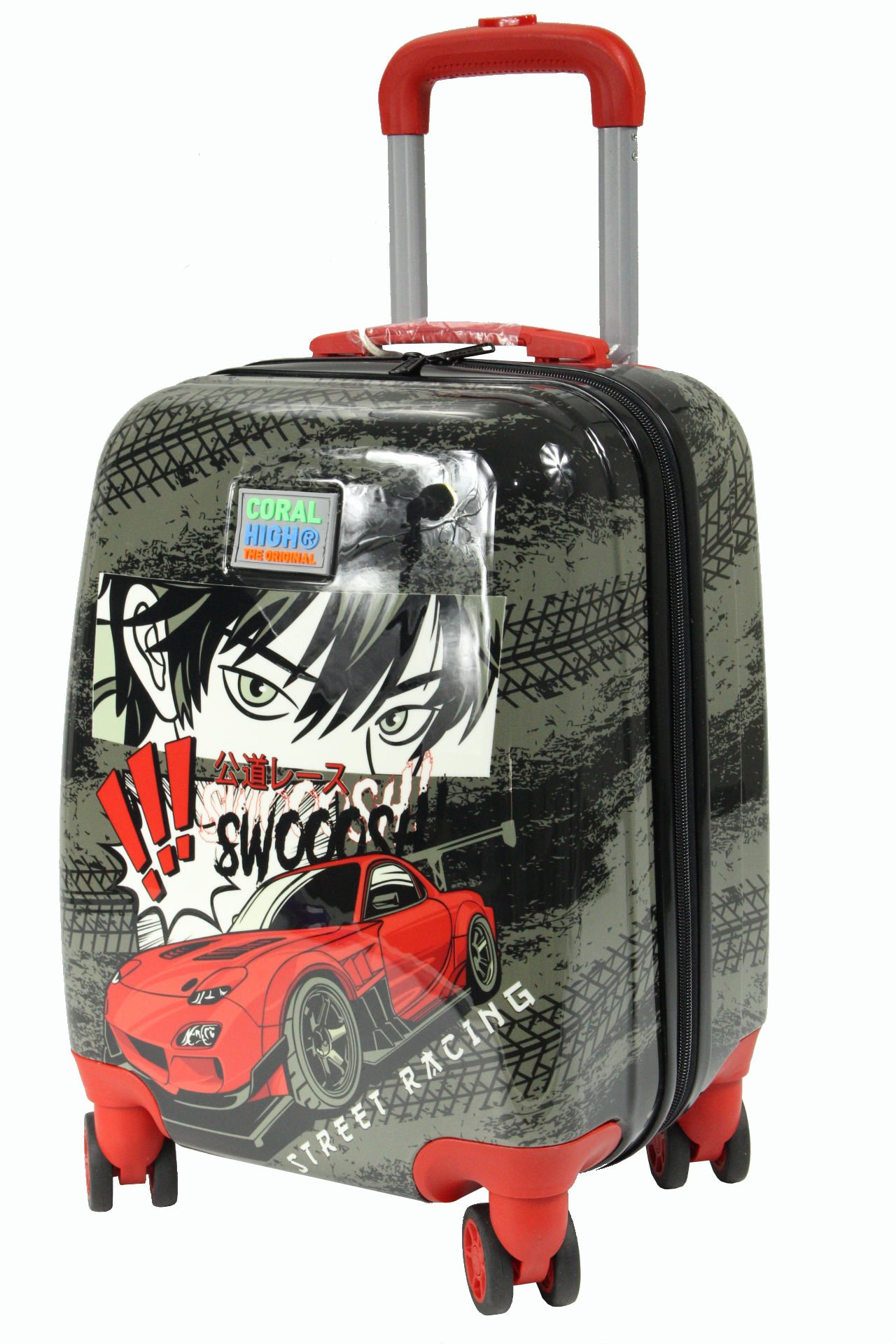 Coral High 16738 Kırmızı Araba Desen - ABS  Çocuk Valizi