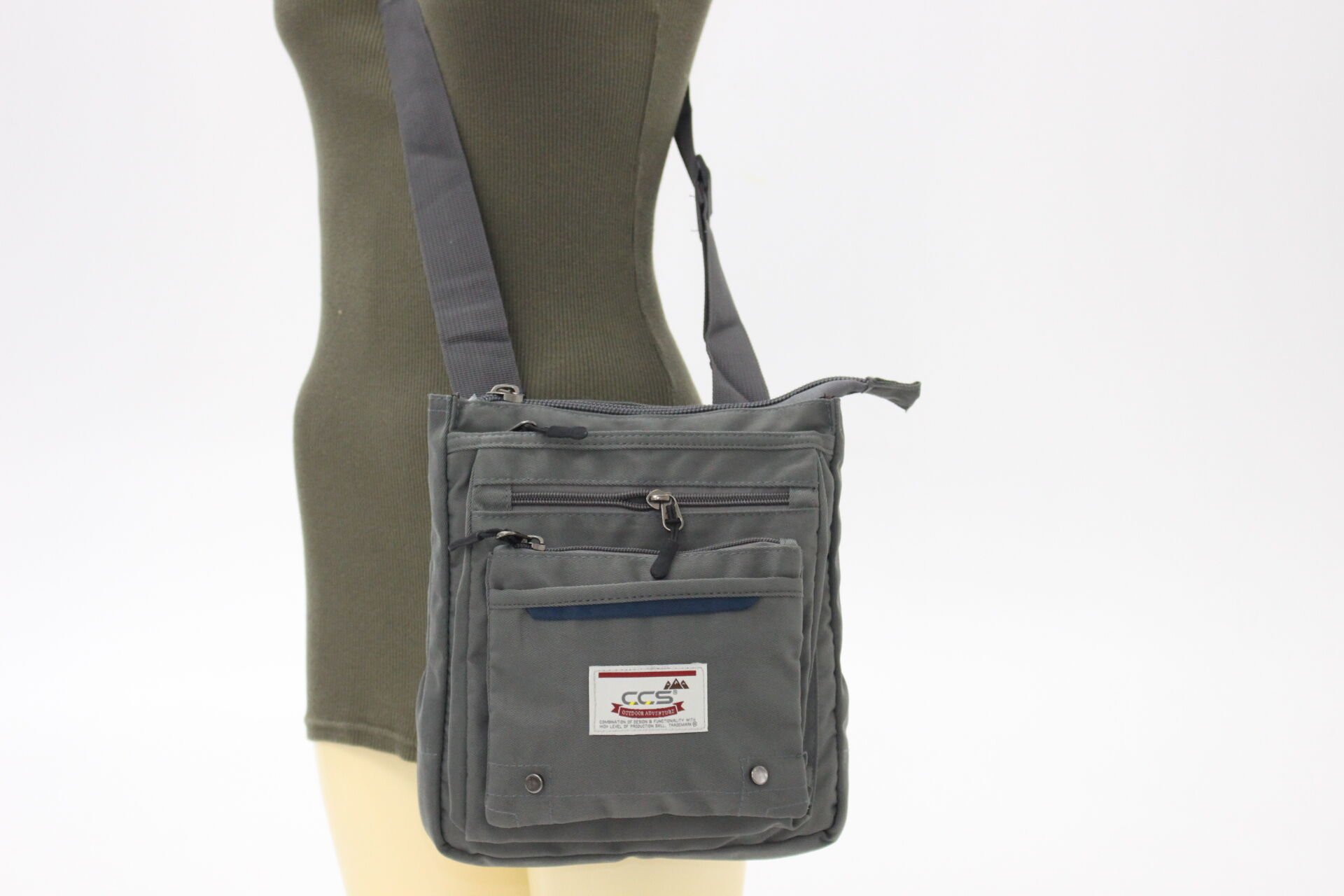 Ççs 31245 Polyester Kumaş Kadın Çapraz Omuz Çanta Gri