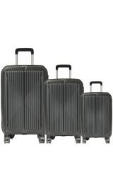 GRND 10728 PP CARMILLA- Büyük + Orta + Kabin Boy Valiz / Bavul Seti - Siyah