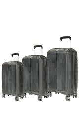 GRND 10728 PP CARMILLA- Büyük + Orta + Kabin Boy Valiz / Bavul Seti - Siyah