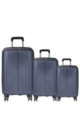 GRND 10728 PP CARMILLA- Büyük + Orta + Kabin Boy Valiz / Bavul Seti - Lacivert