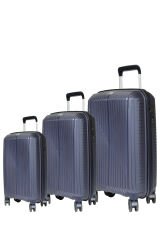 GRND 10728 PP CARMILLA- Büyük + Orta + Kabin Boy Valiz / Bavul Seti - Lacivert