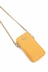 Ççs London 10022 Suni Deri Kadın Telefon Çantası, Telefonluk Sarı