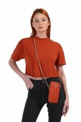 Ççs London 10022 Suni Deri Kadın Telefon Çantası, Telefonluk Sarı