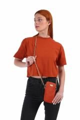 Ççs London 10022 Suni Deri Kadın Telefon Çantası, Telefonluk Sarı