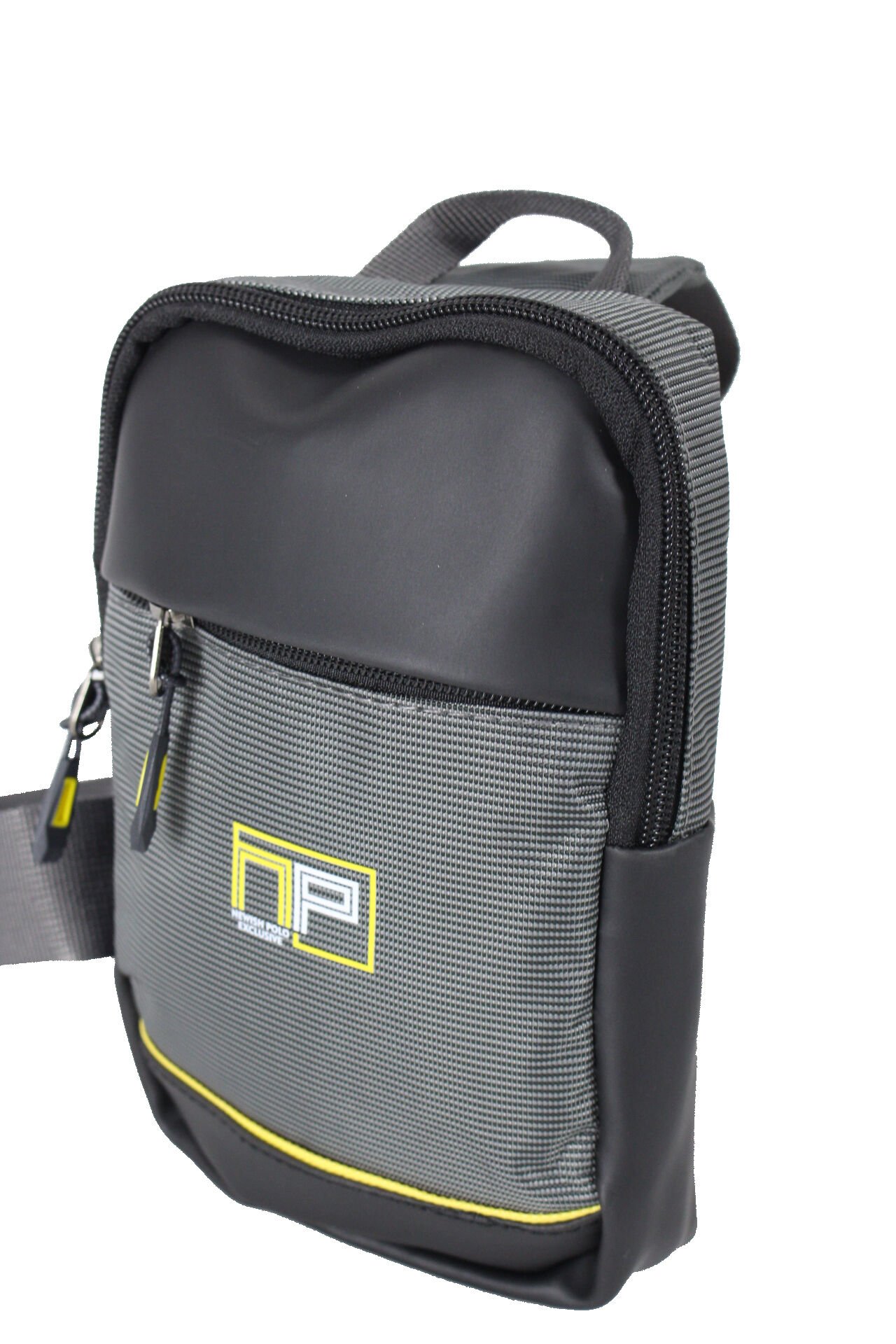 Newish Polo 571 Unisex Polyester Çapraz Çanta, Göğüs Çanta, Portföy, Body Bag Gri-SARI